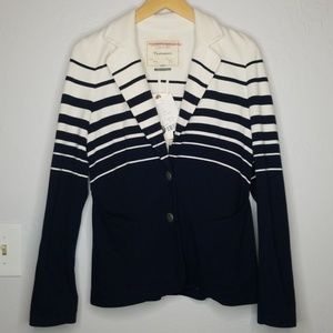 Anthropologie Cartonnier Navy Cream Jacket XS